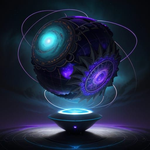 Surreal Math Spaceship in Cosmic Glow