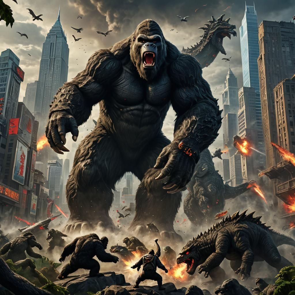 Epic King Kong Vs Godzilla Movie Poster