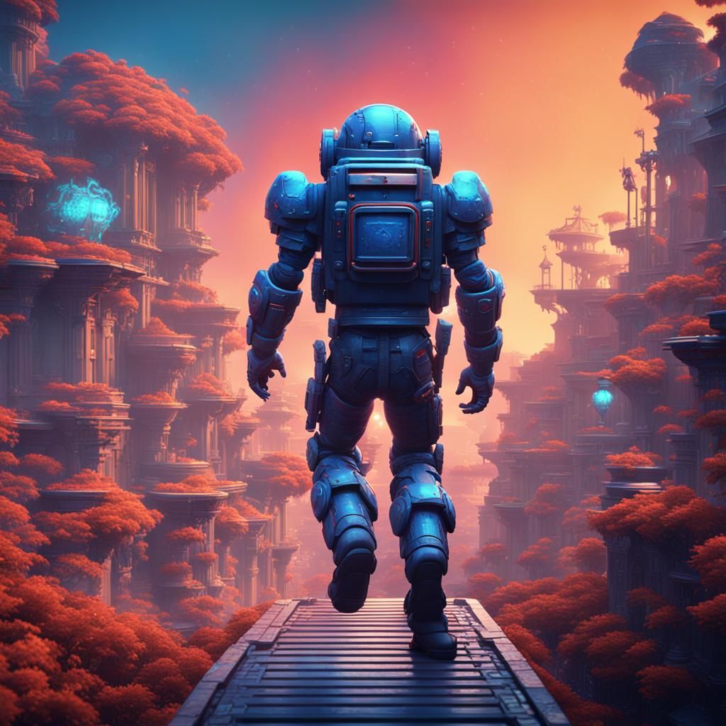 Retro Game Character Glitch Art