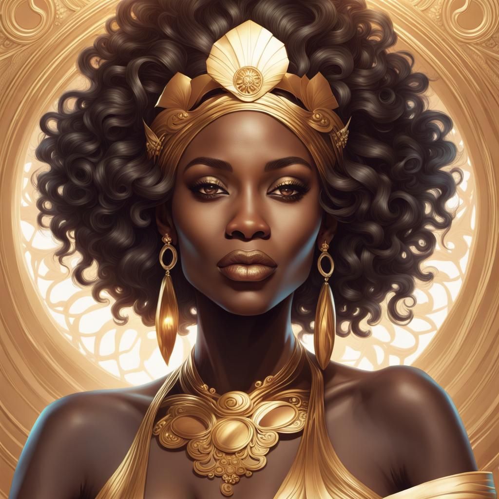 Golden Goddess on Magazine Cover: Editorial Portrait