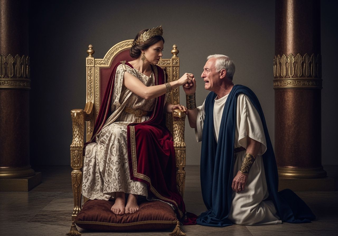 Roman Empress Punishes Senator in Dramatic Portrait