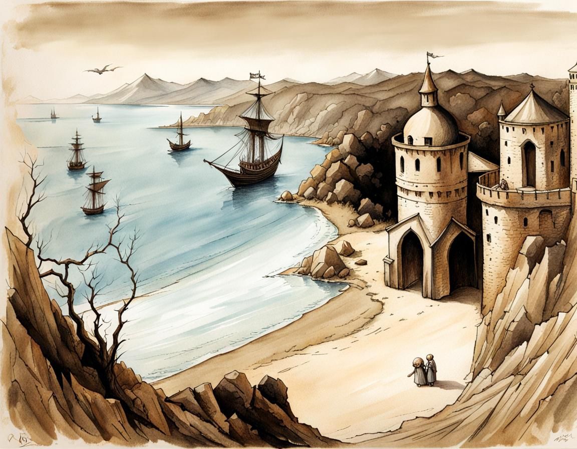 Vintage Postcard in Art Brut Style