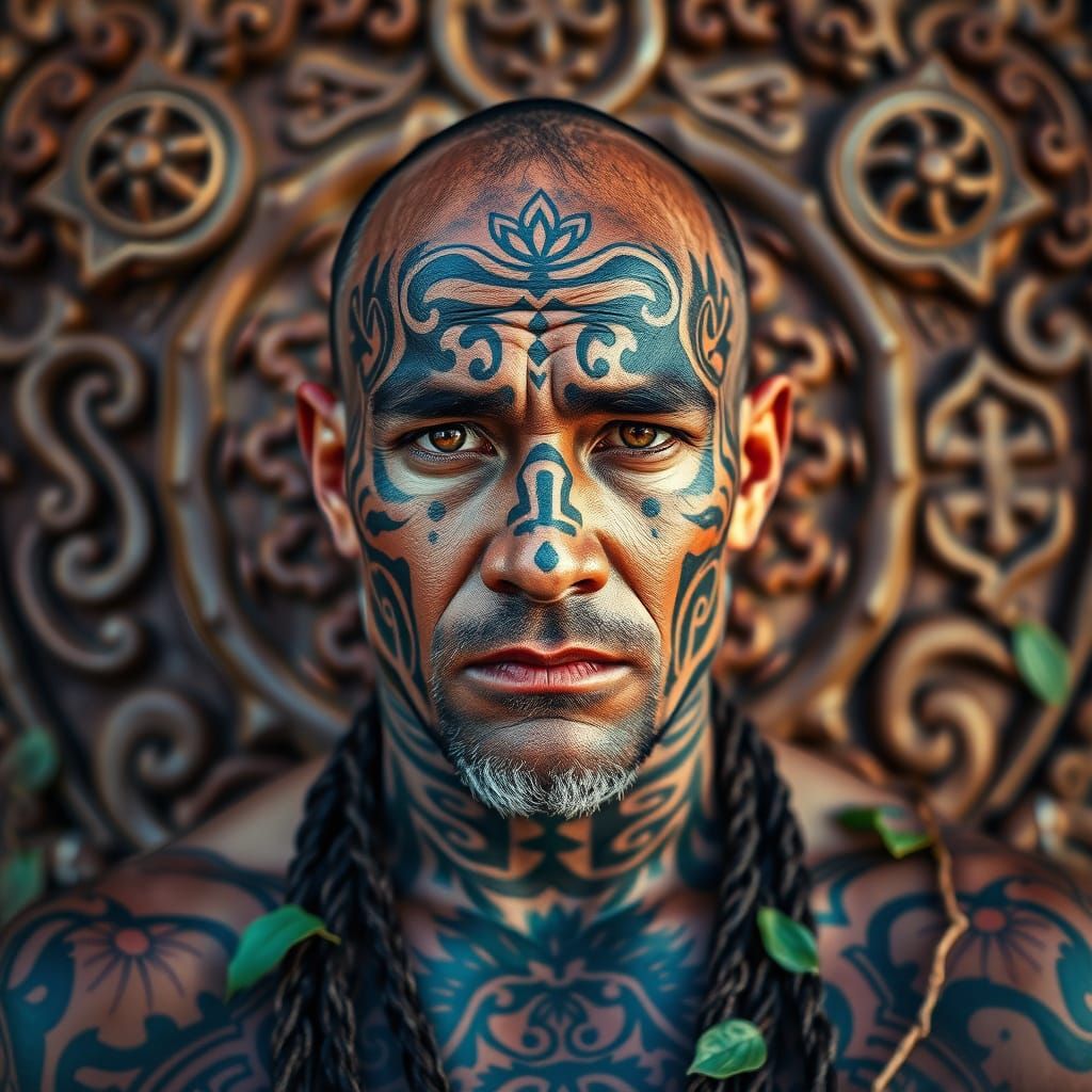 Maori Warrior in Mystical Regalia