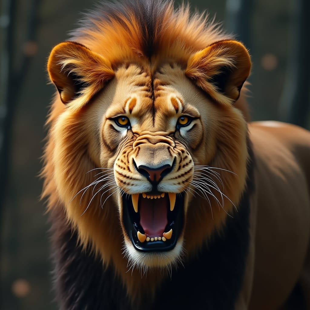 Fierce Lion Generated by AI
