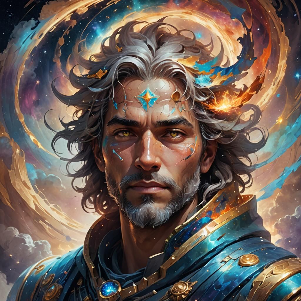 Celestial God Portrait in Epic Fantasy Style