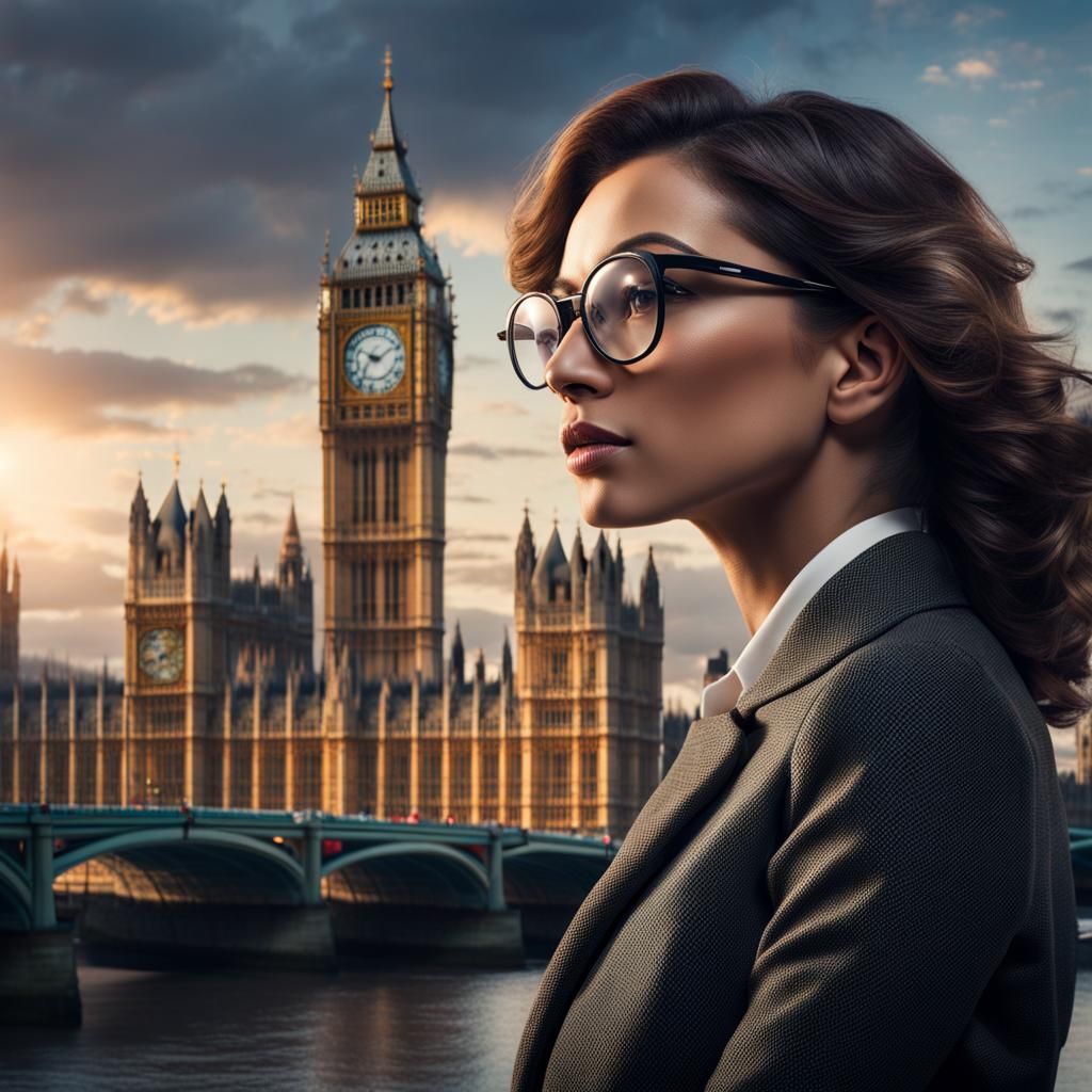 Hyperrealistic Portrait: Businesswoman Thinking About AI in ...