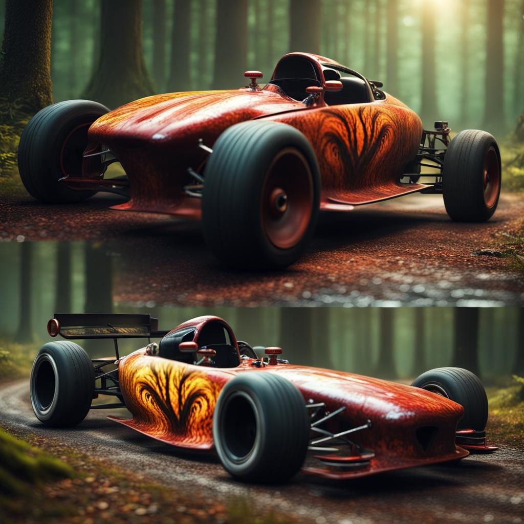 Infernal Racing Car on Forest Track in 8K