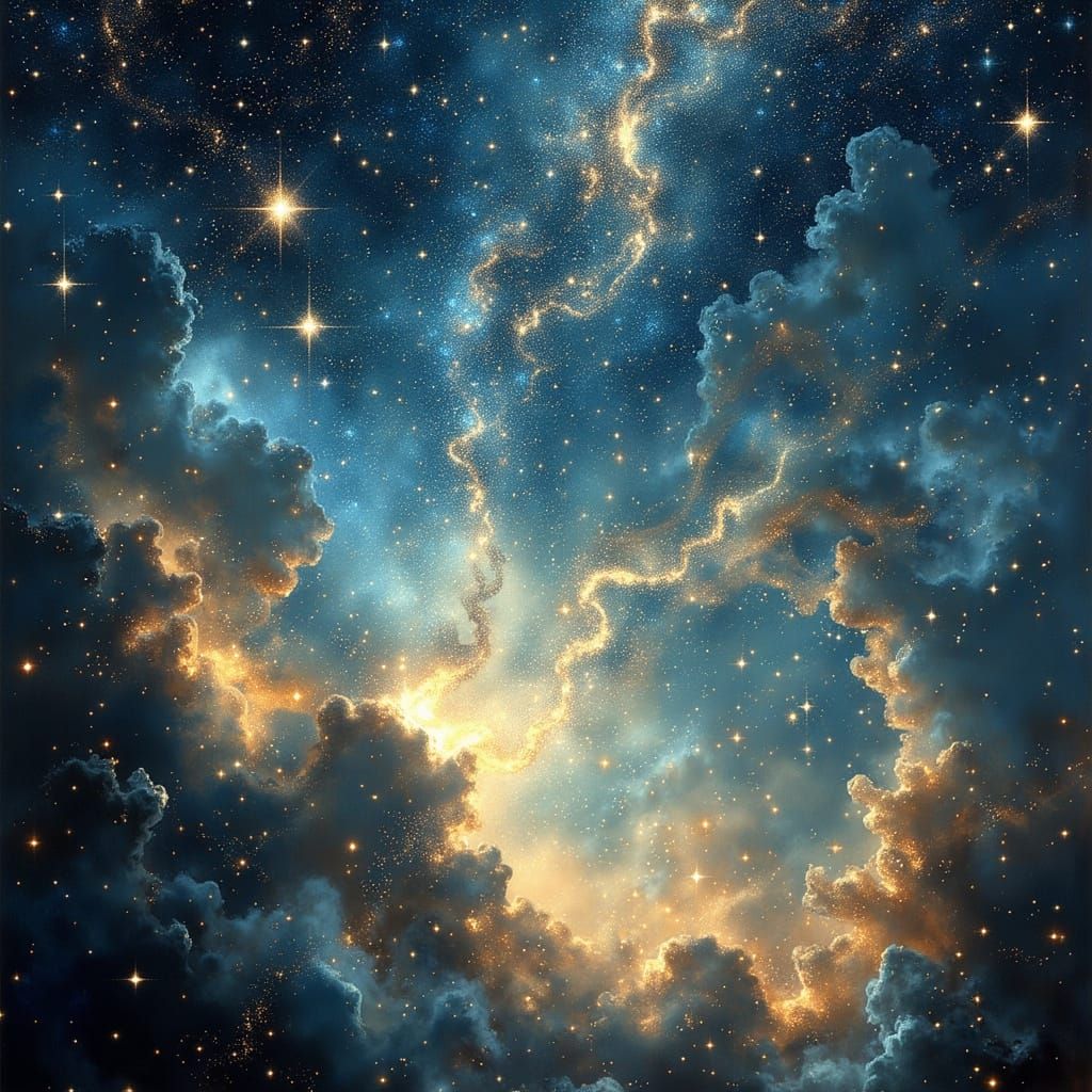 Night Sky With Smoke and Stars