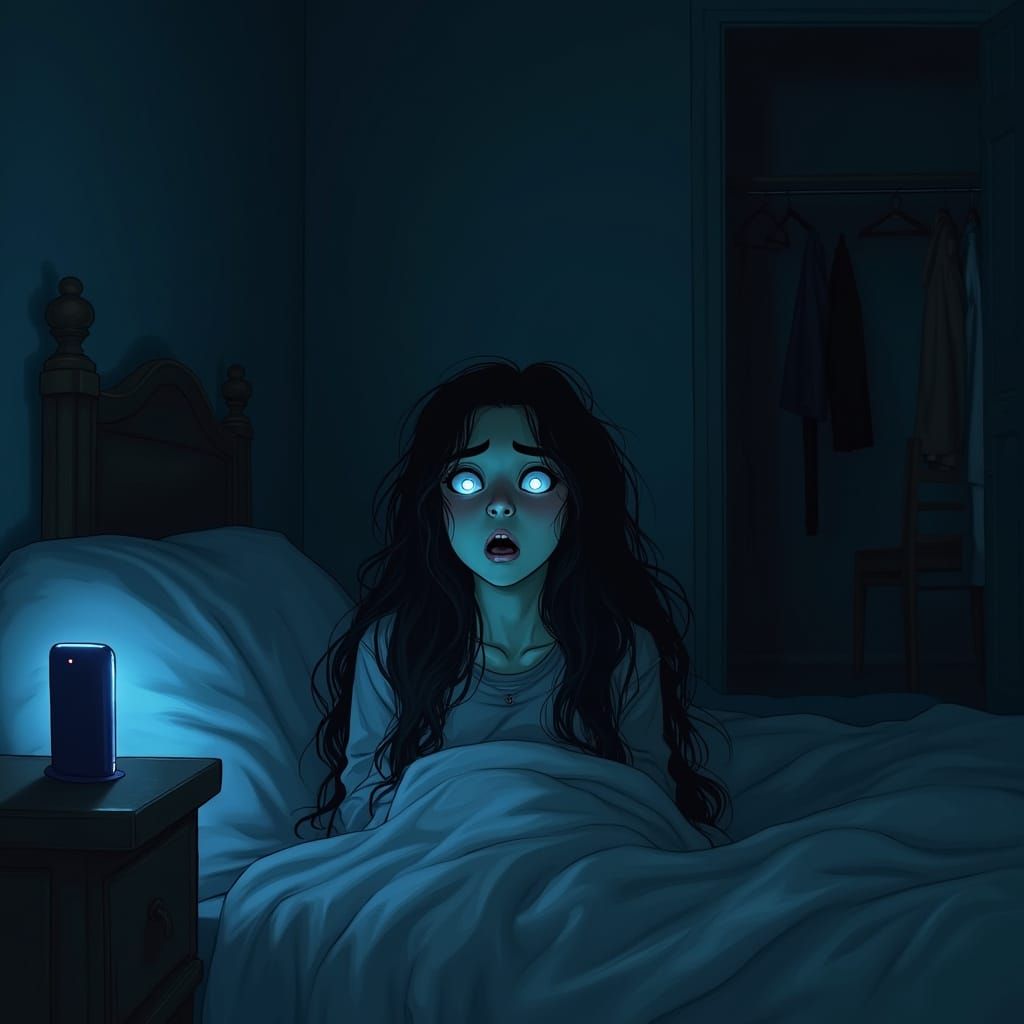 Fear in the Shadows, A Haunting Photorealistic Scene