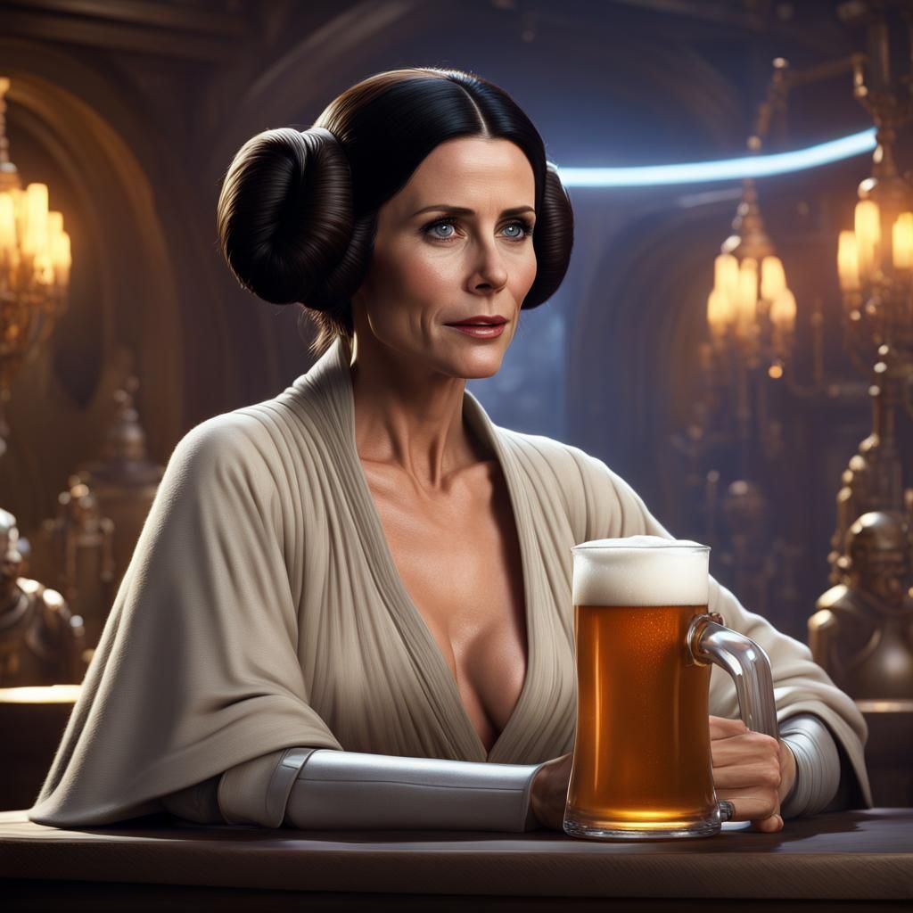 Celebrity as Princess Leia in Matte Painting Style
