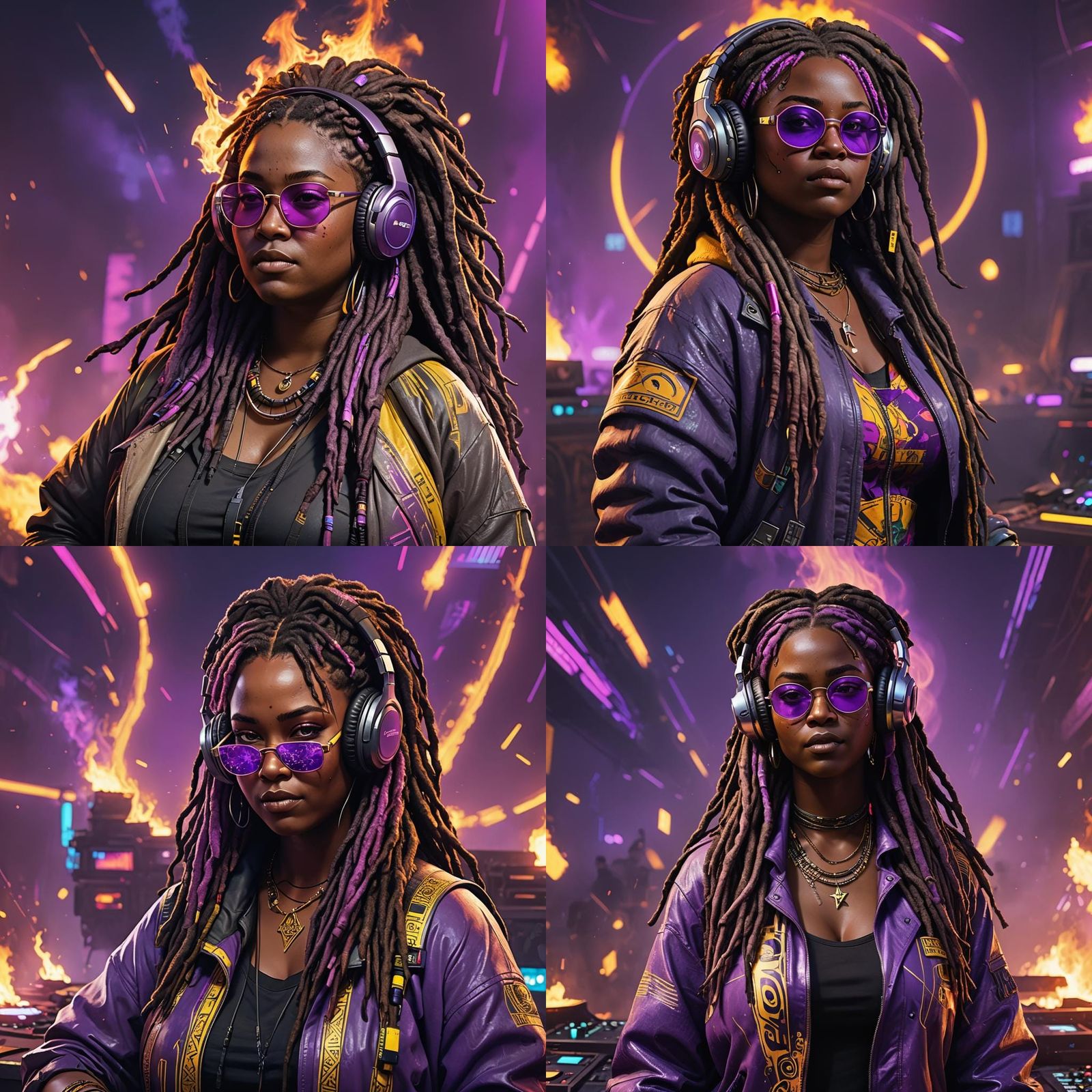 Cyberpunk African DJ with Glowing Accents