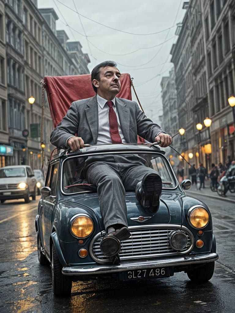 Mr. Bean's High-Speed City Drift in Realistic Hyper Detail
