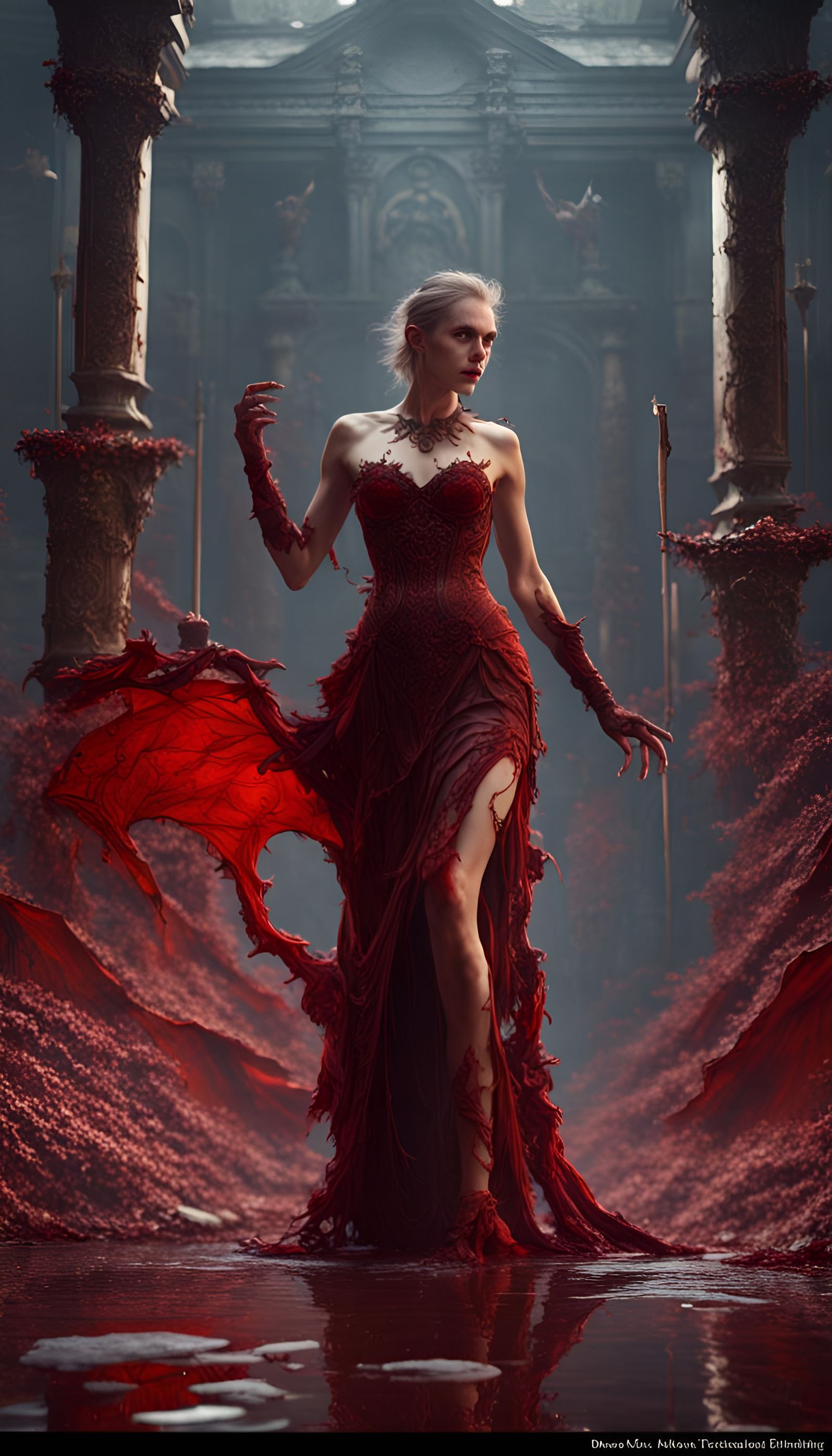 Dress of Blood in a Detailed Matte Painting