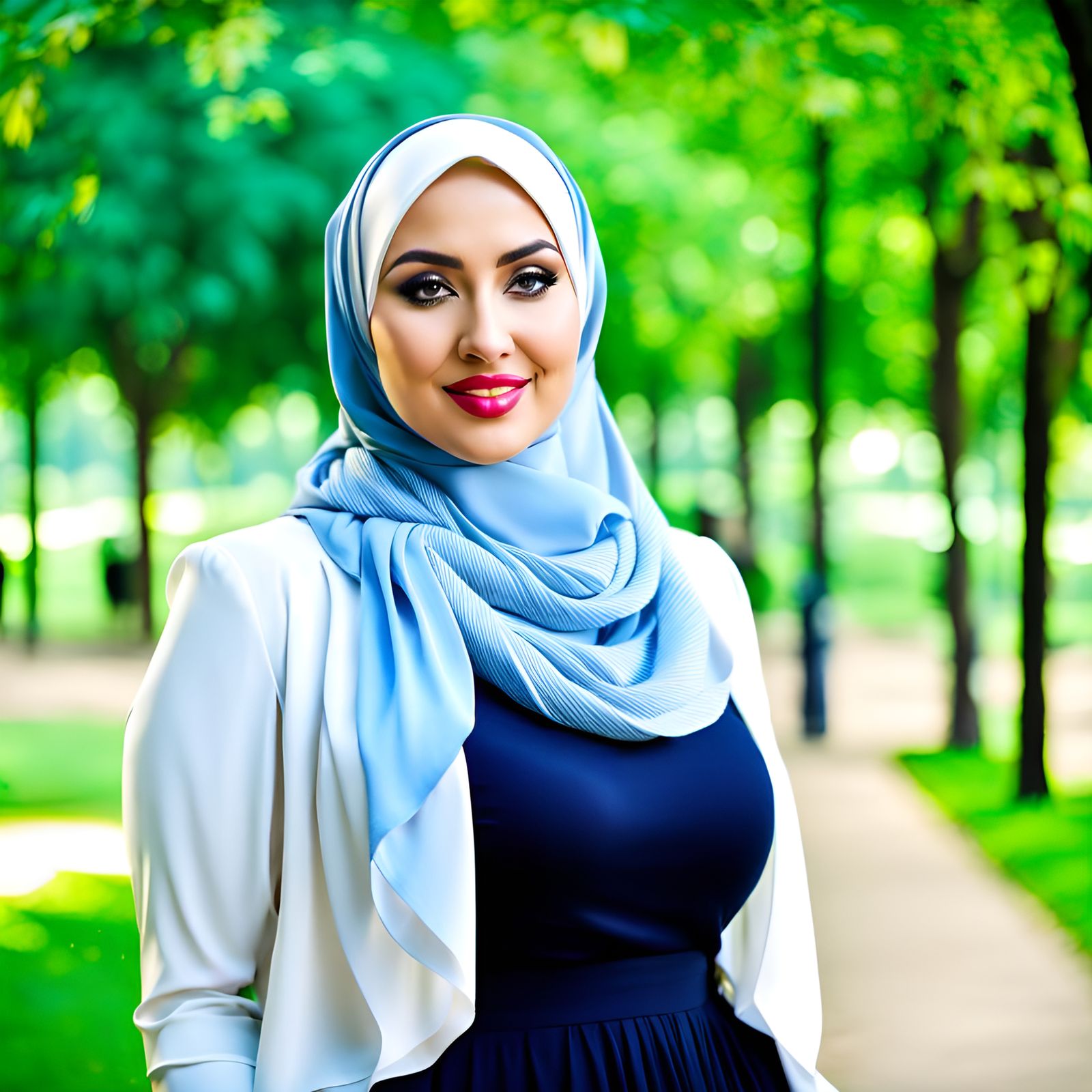 Playful Portrait of Young Woman in Hijab
