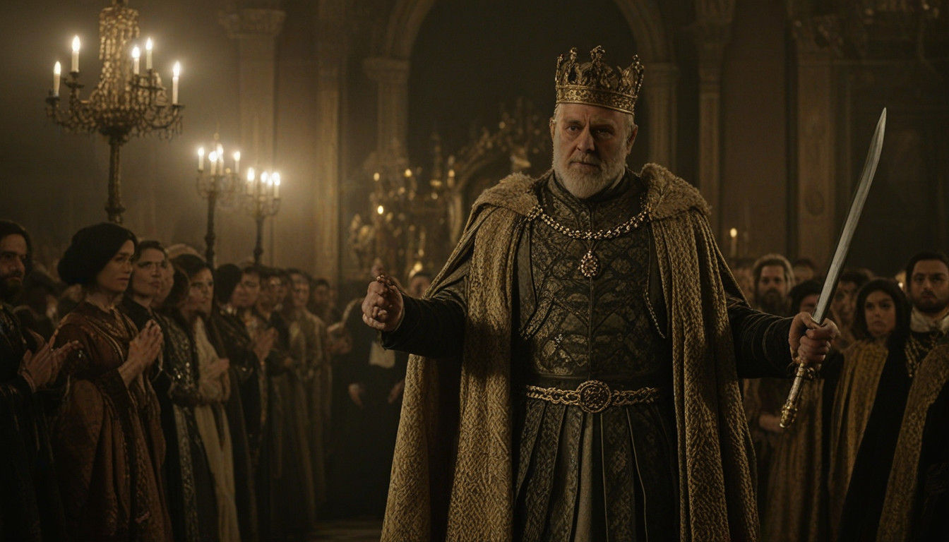 Mad King in Throne Room, Elizabethan Era