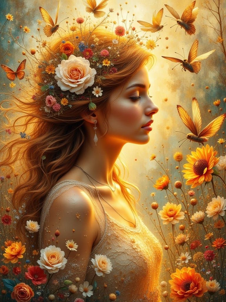 Radiant Woman as Nature, Dreamlike Portrait