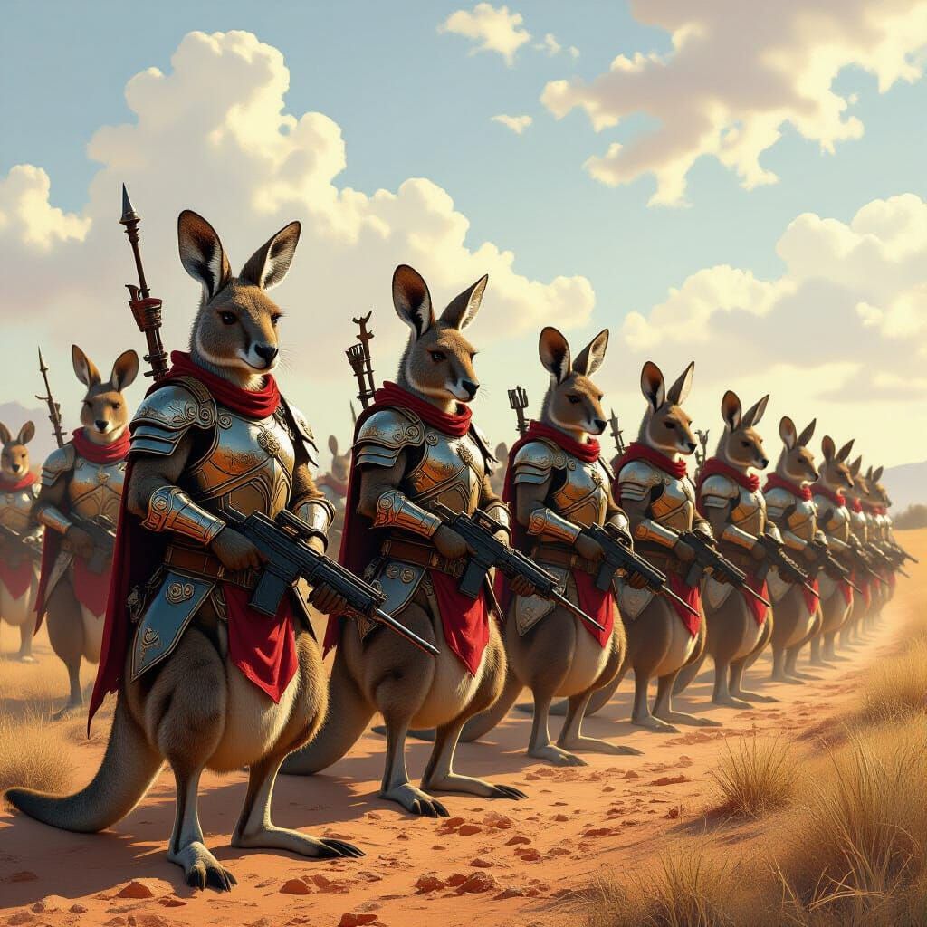 Kangaroo Army in Epic Fantasy Concept Art