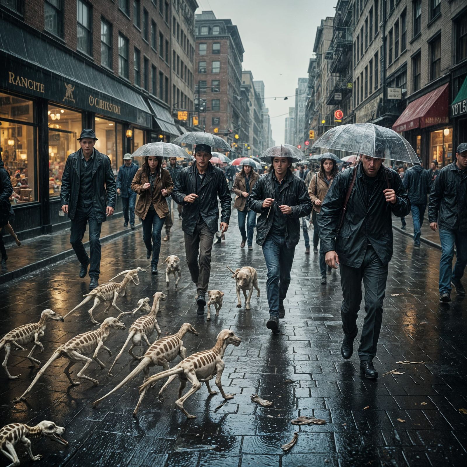 Raining Prehistoric Treasures in a Bustling Metropolis