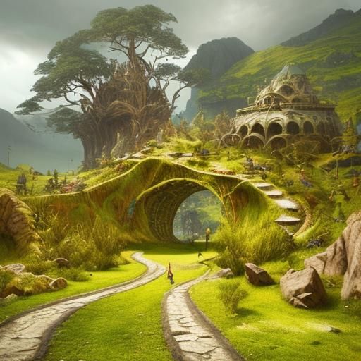 Fantastical Maximalist Scene in Photorealistic 3D