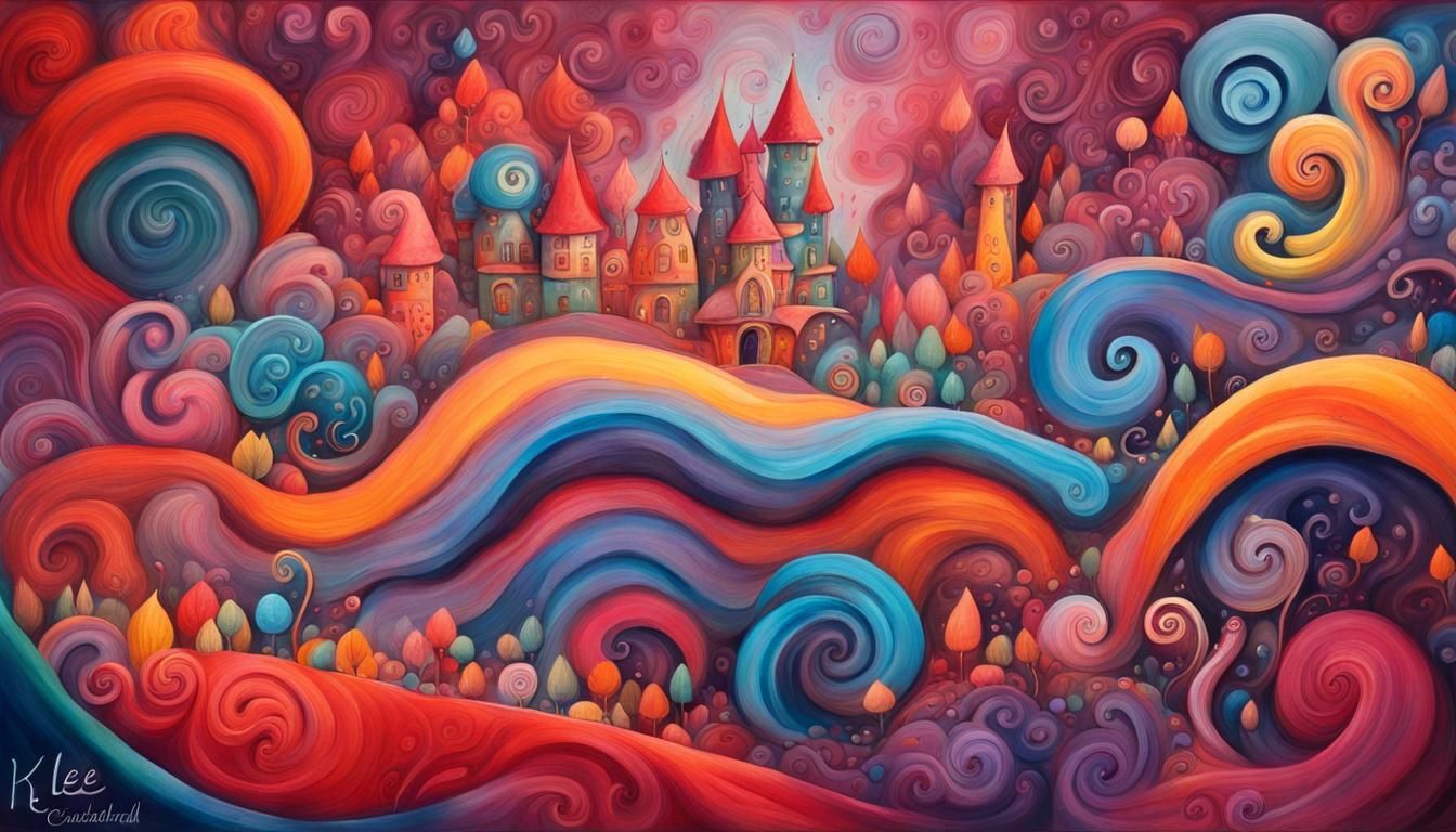 Vibrant Candyland Wonderland: Detailed Fantasy Concept Art