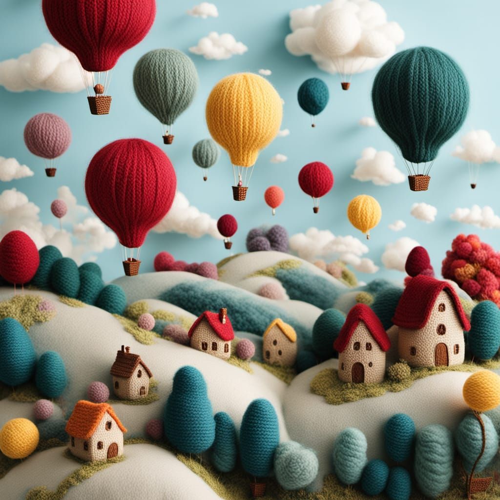 Knitted Balloon Universe: A Child's Dream