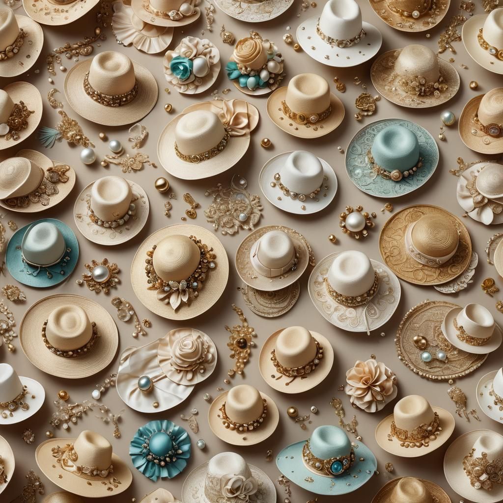 Whimsical Hat Collection with Intricate Details