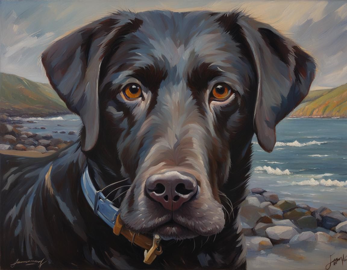 Labrador in Oil Painting Style