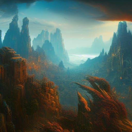 Fantastical Heaven Concept Art in Deep Color