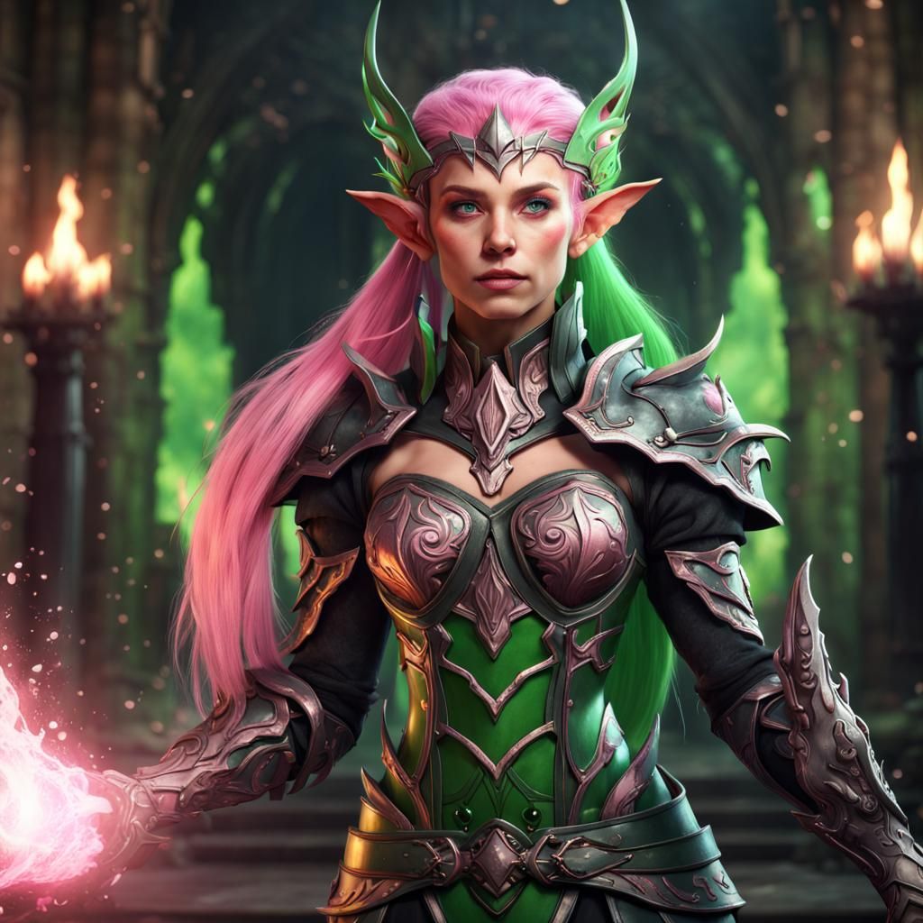 Enchanting Elf Wizard in Detailed Matte Painting