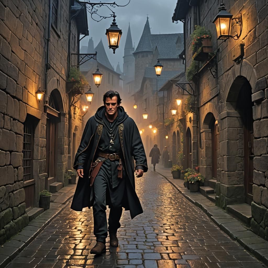 Medieval Hoodie Thief in Mystical Kingdom