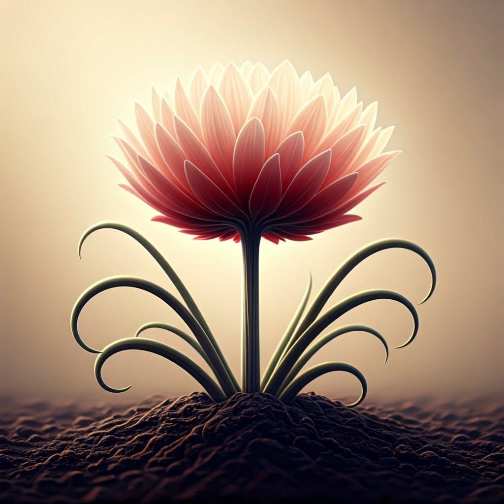 Ethereal Flower of Desire Blooms in Soft, Shimmering Light