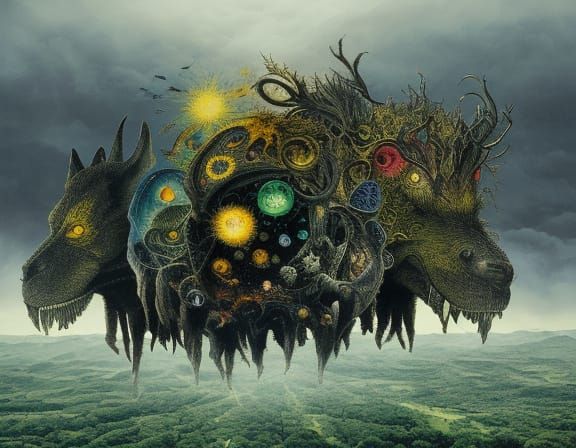 Surreal Lost Objects in Hieronymus Bosch Style