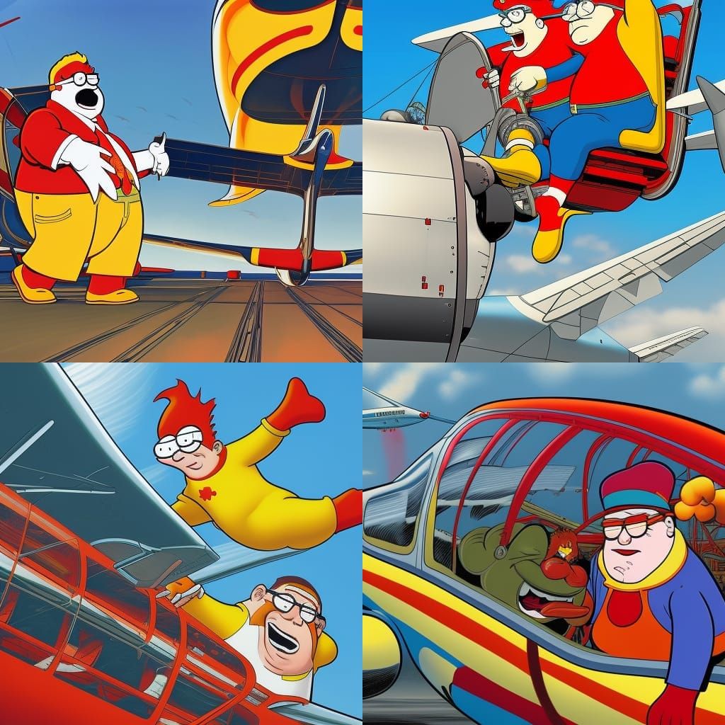 Ronald McDonald and Peter Griffin Plane Hijacking, Comic Art