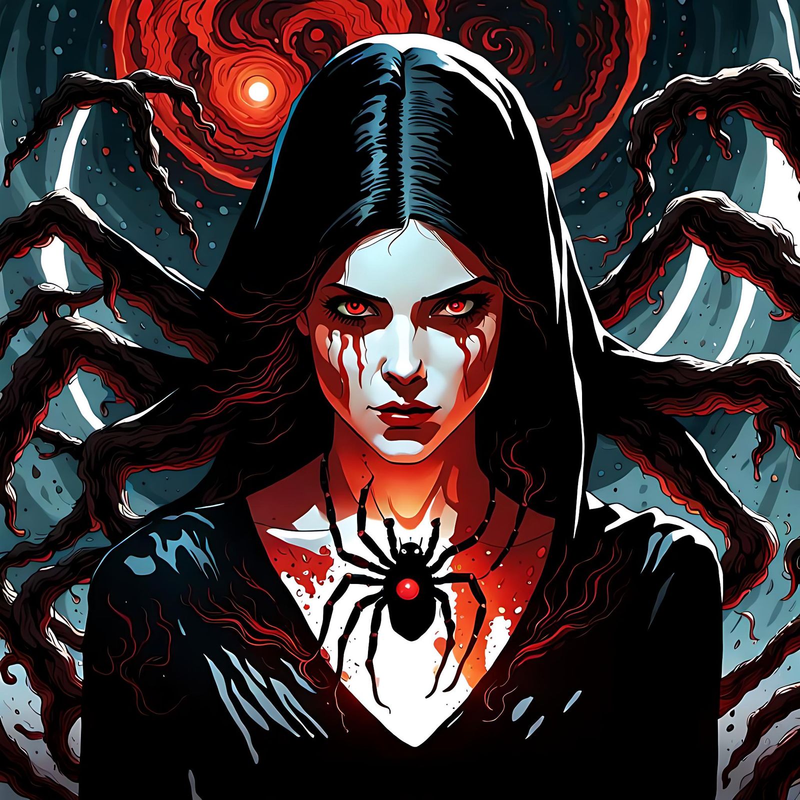 Alexandra Daddario as Spider Queen in Dark Fantasy Art