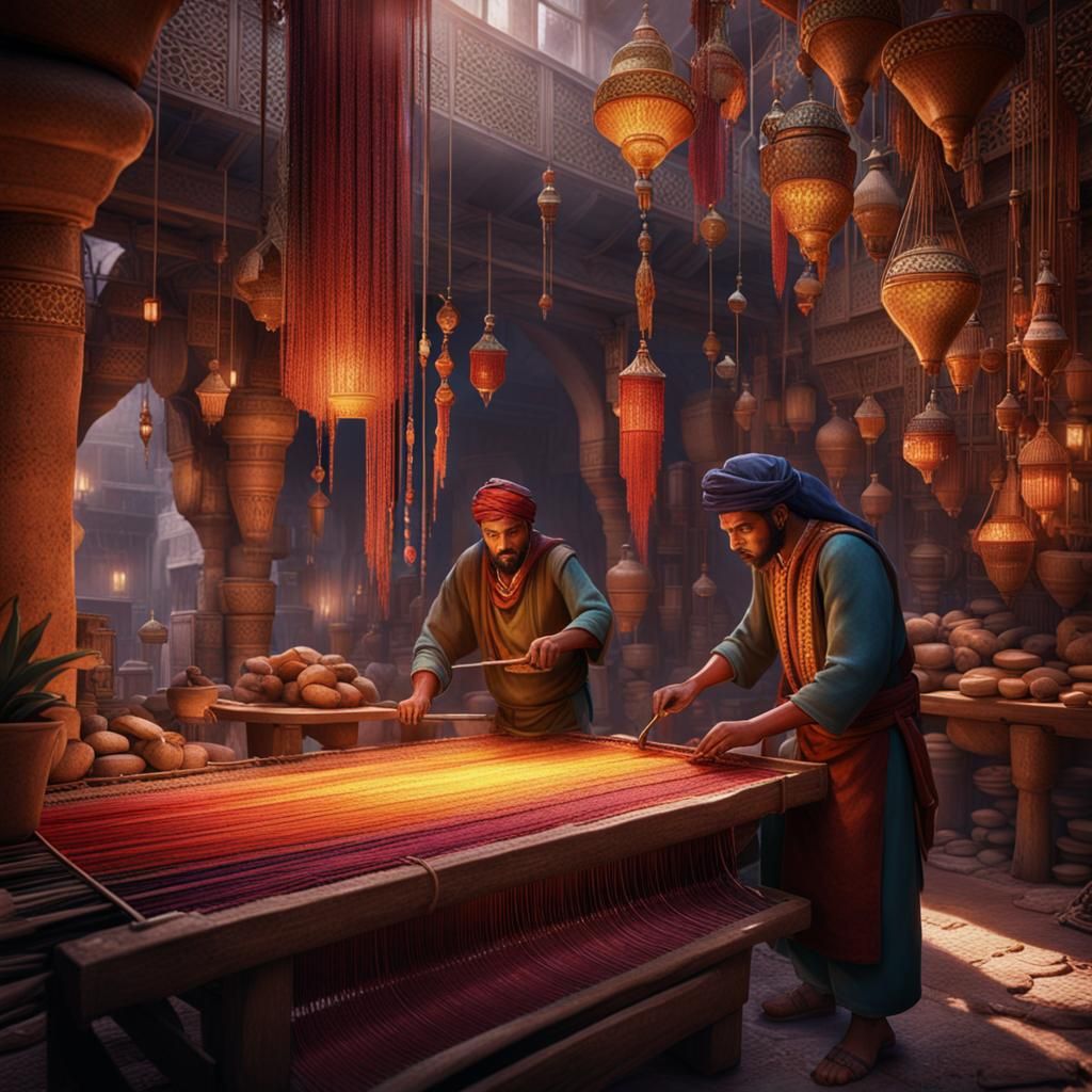 Magical Loom in Marrakech: Detailed Matte Painting