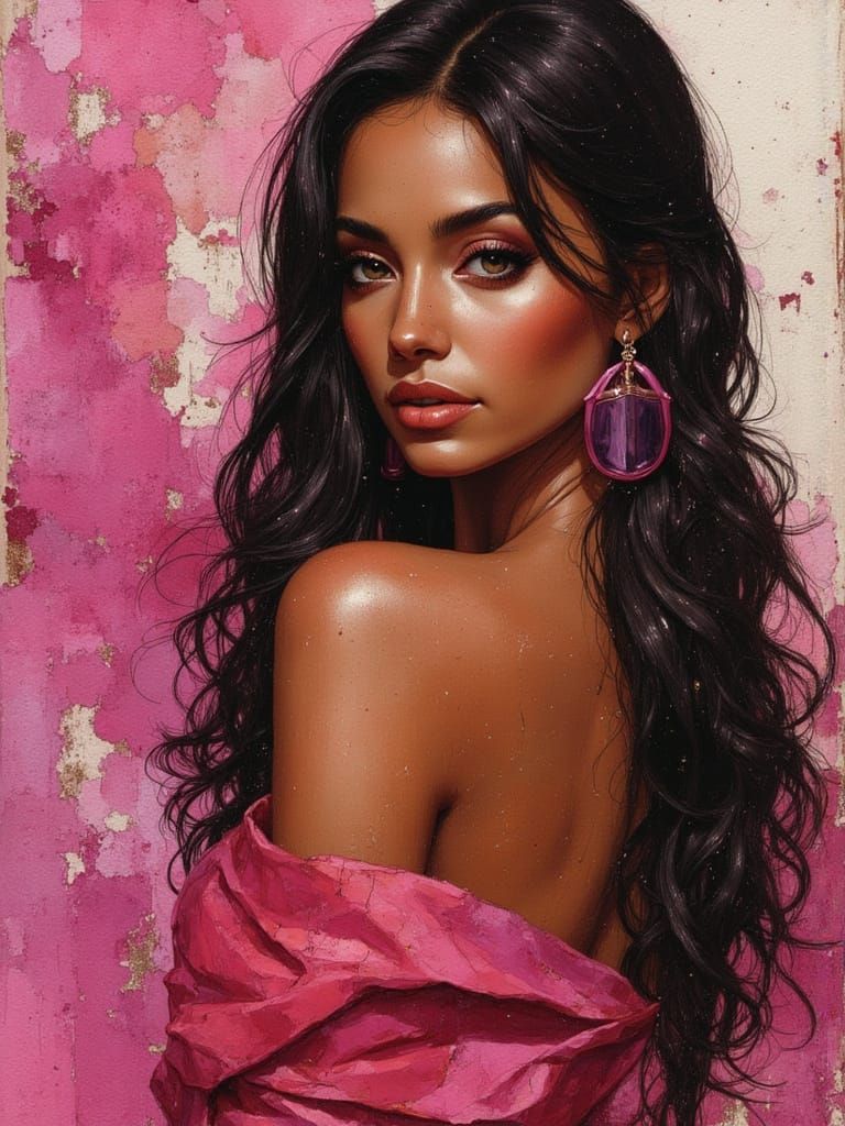 Latina Goddess of Beauty in High Fashion Portrait