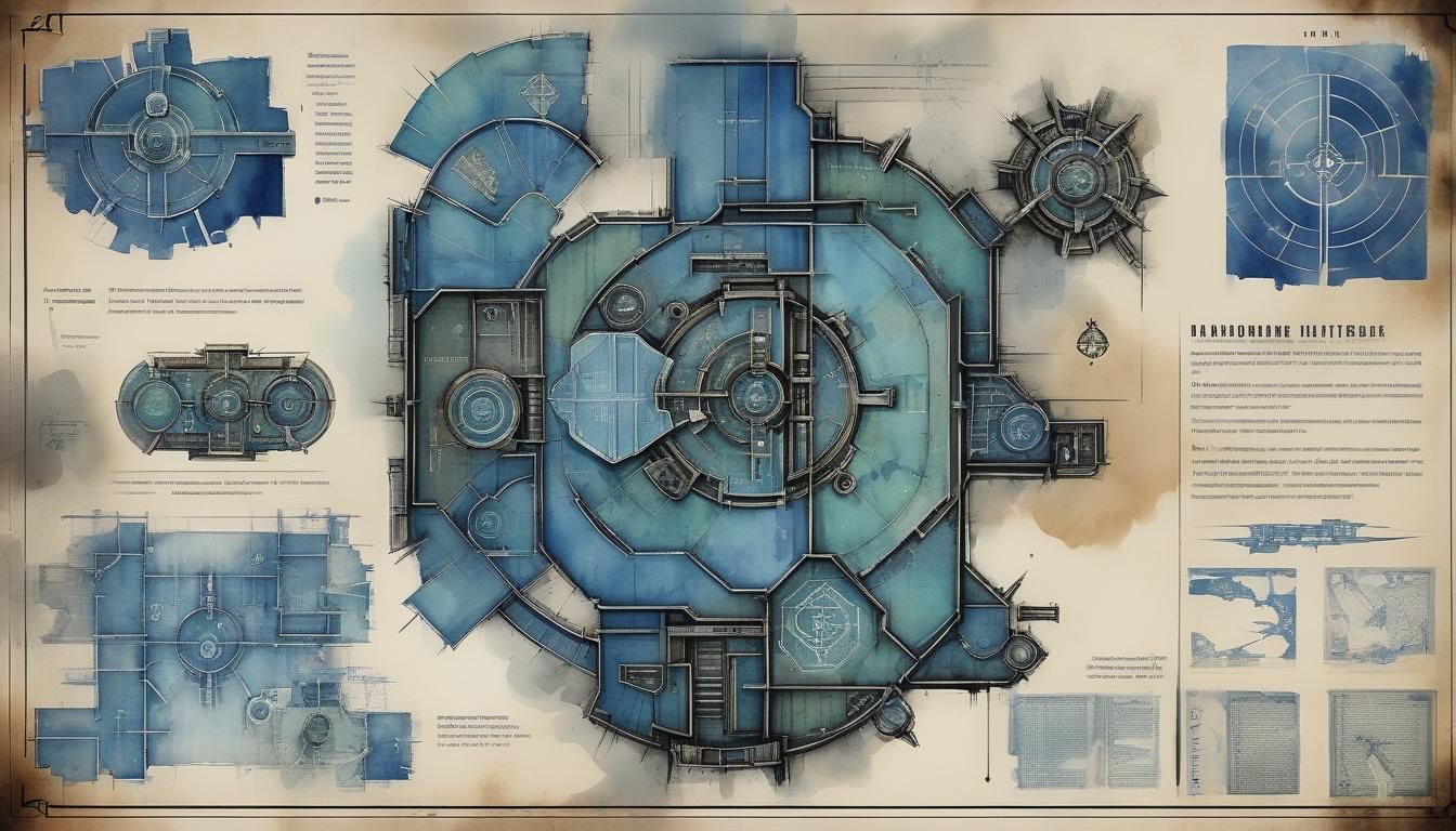 Warhammer 40k Blueprint in Watercolour Style