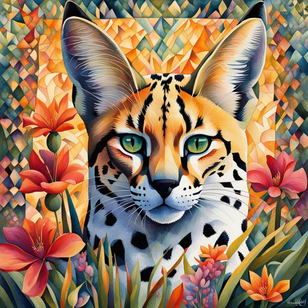 Serval cat portrait