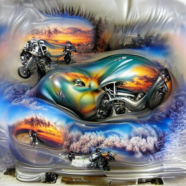 Surreal Airbrushed Motorcycle Design