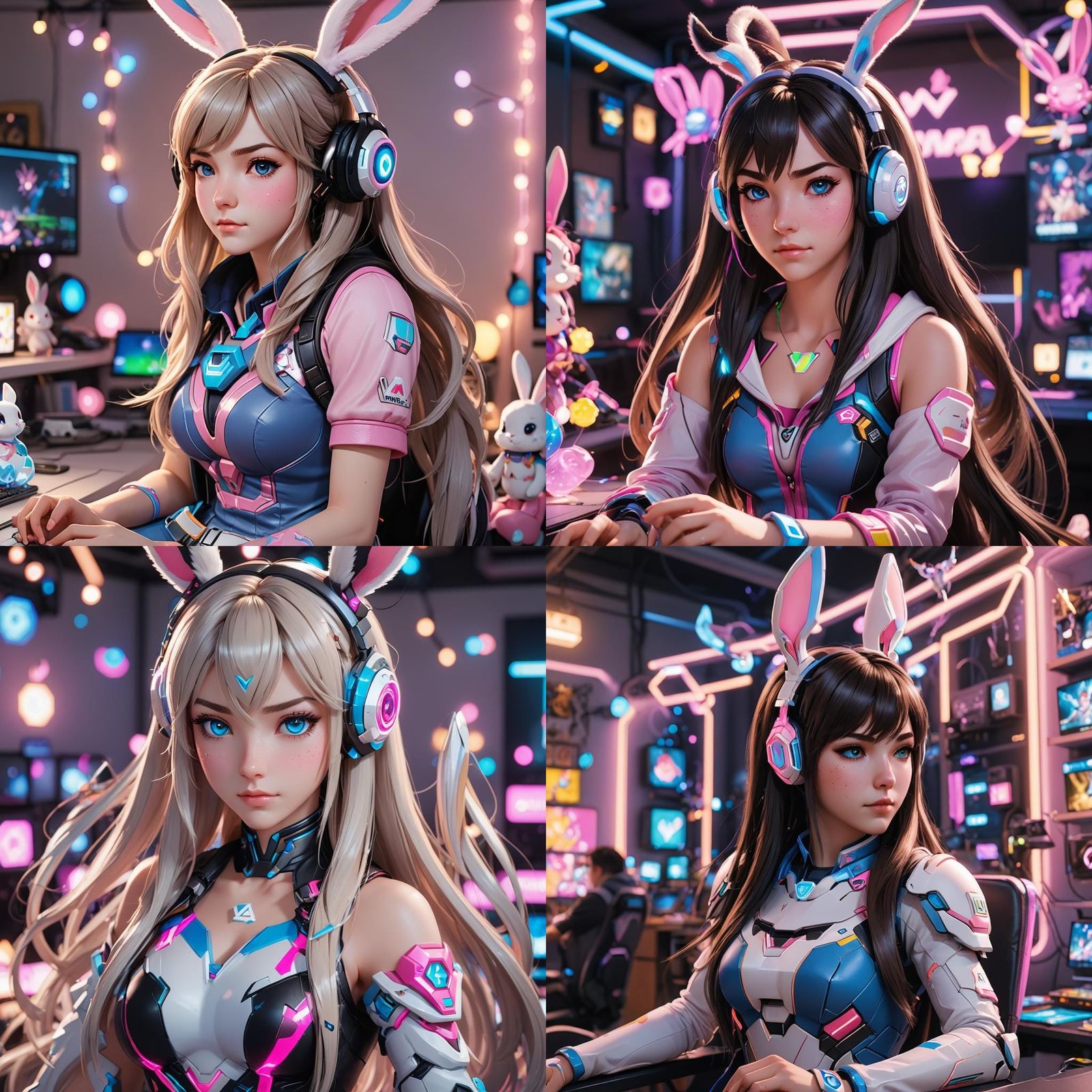D.Va Overwatch 2 E-Girl in 3D Anime Art