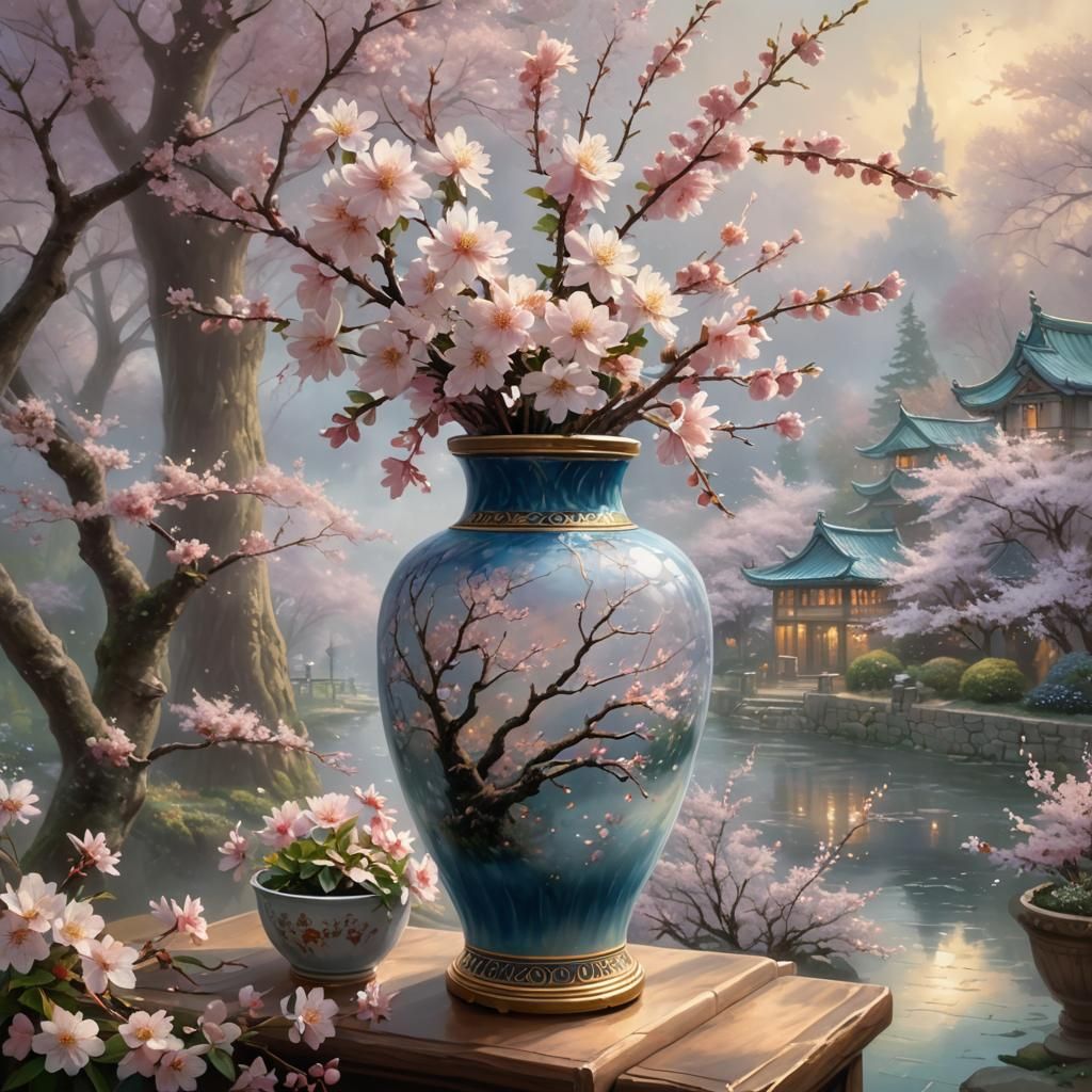 Cherry Blossoms in Ethereal Fantasy Style