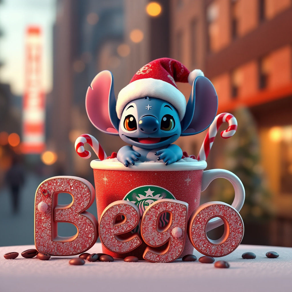 Baby Stitch Christmas in Graffiti Style