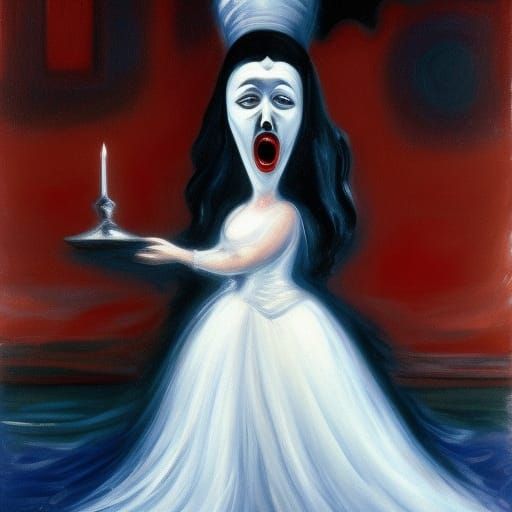 Phantom of the Opera Screaming in Surrealist Style