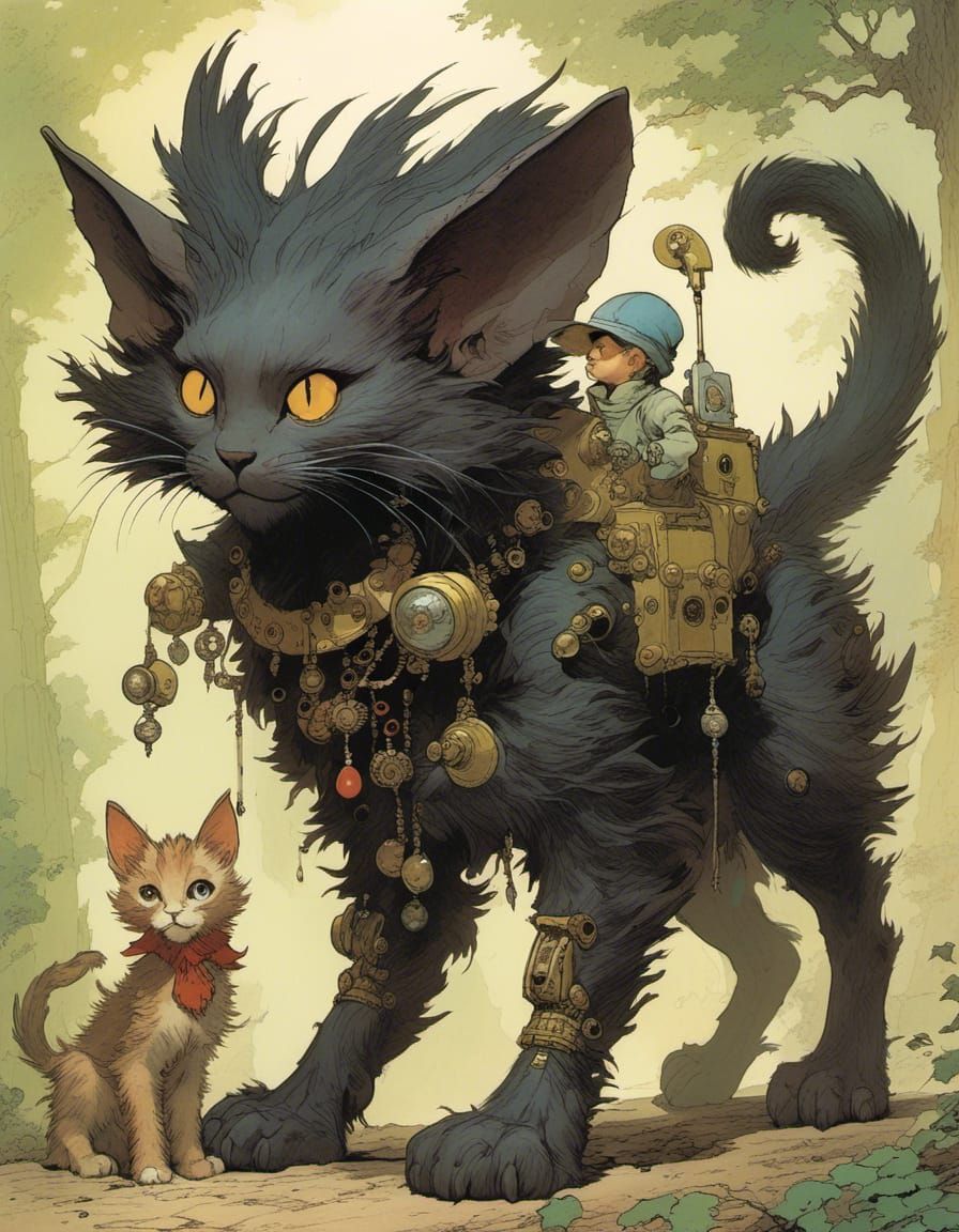 Charismatic Feline Pokemon Character in Fantasy Art Style