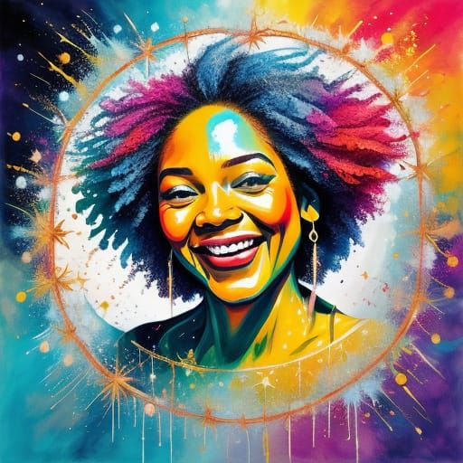 Radiant Woman in Vibrant Colors