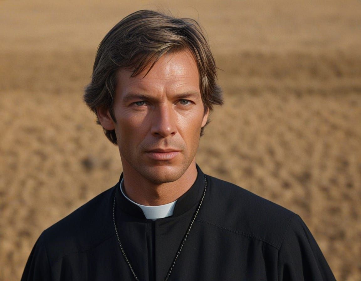 Photorealistic Portrait of a Catholic Priest in 1912 Austral...