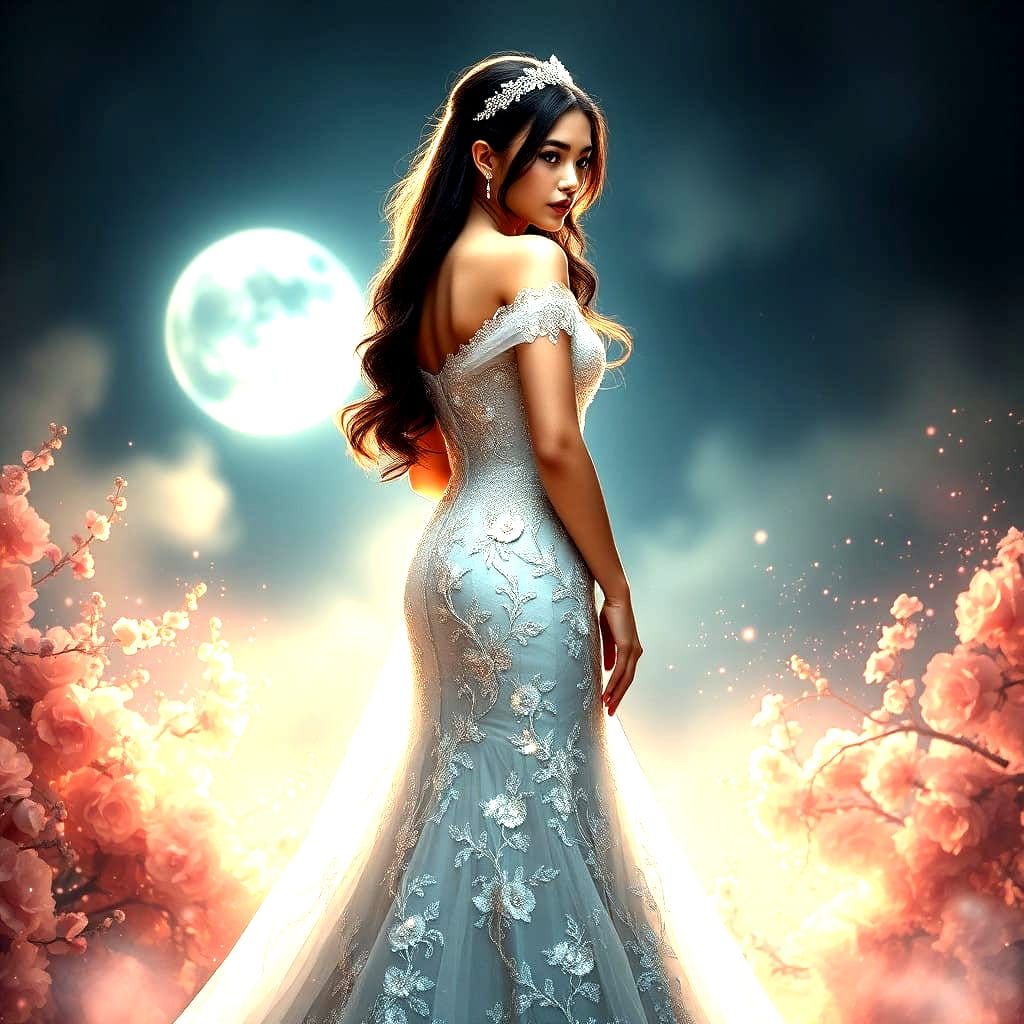 Ethereal Bride in Fantasy Wedding Gown