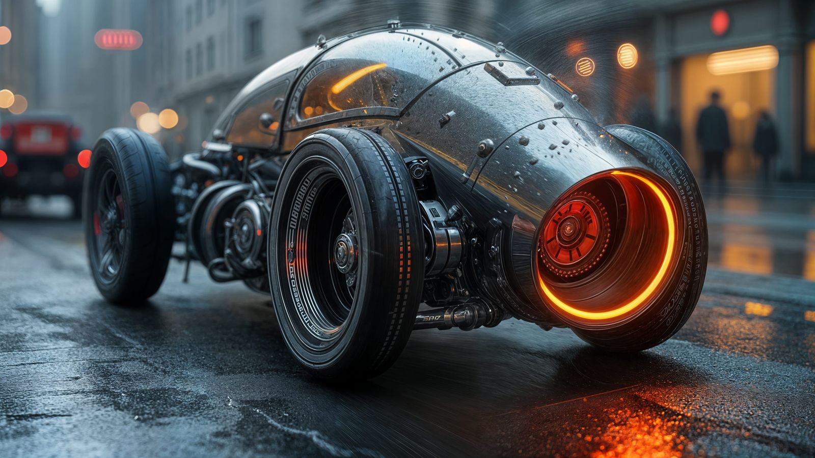 Futuristic Speed Racer with Intricate Mech Details