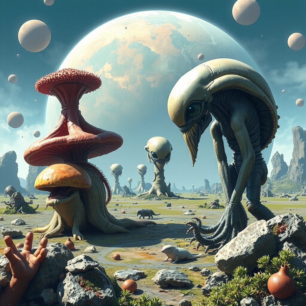 Exoplanet: Mutated Alien Species in Vivid Ecosystem