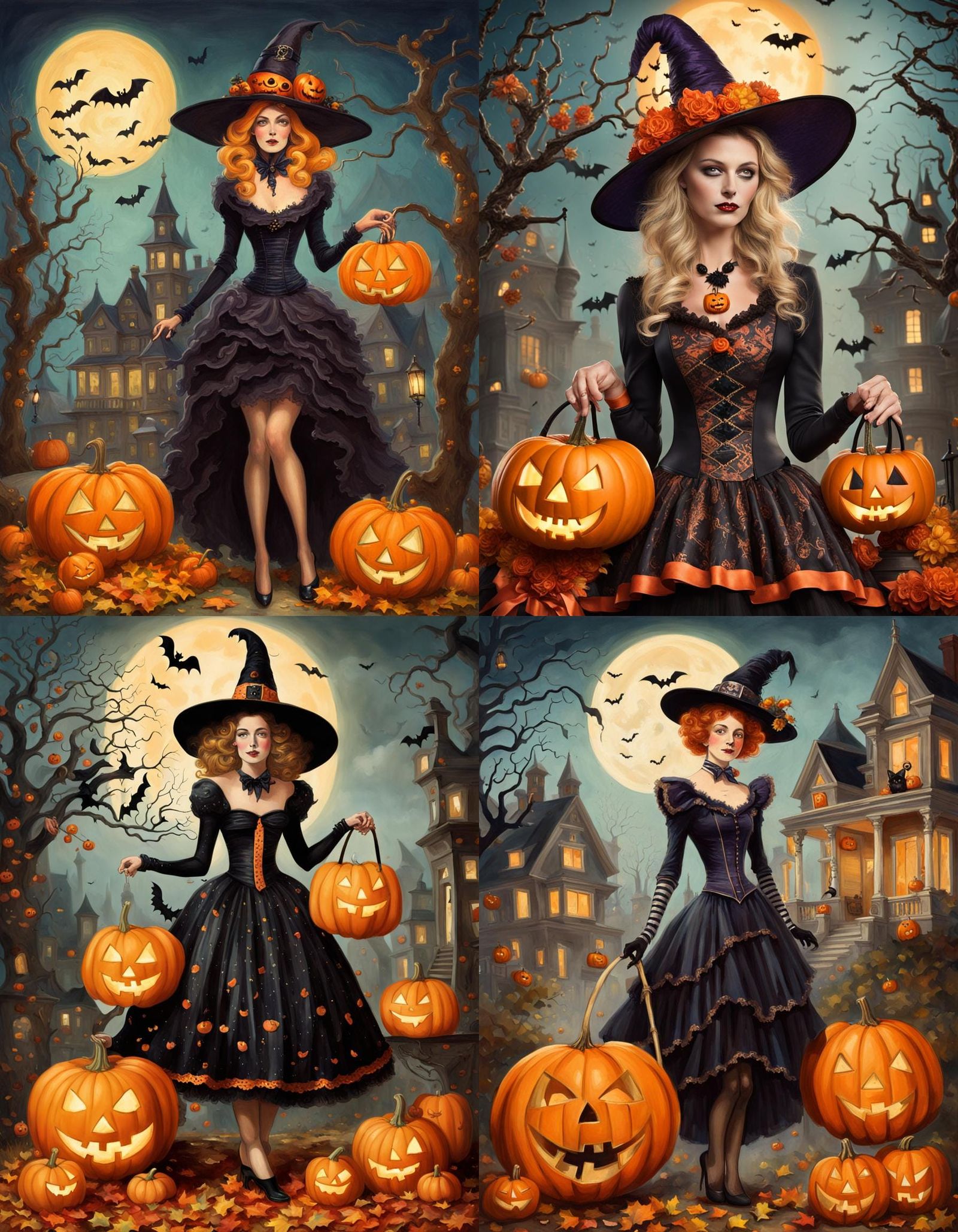 Whimsical and Warm Halloween Scene